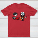 Cartoon Musicians Playing Guitar And Keyboard Graphic T-shirt