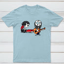 Cartoon Musicians Playing Guitar And Keyboard Graphic T-shirt