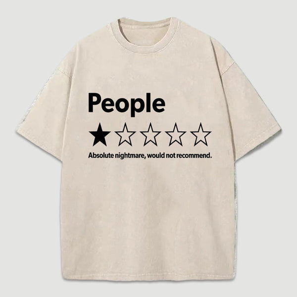 Funny 1-Star Review Graphic Washed T-Shirt