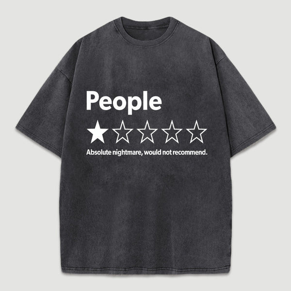 Funny 1-Star Review Graphic Washed T-Shirt