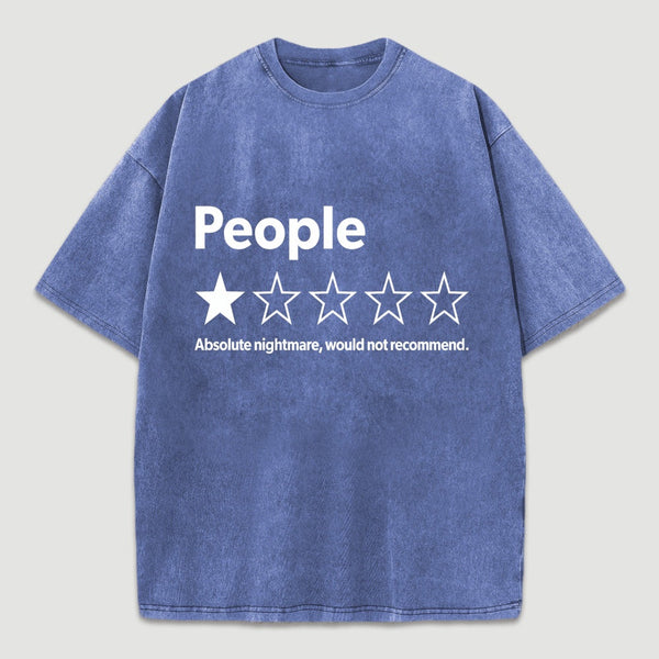 Funny 1-Star Review Graphic Washed T-Shirt