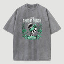 It's a Throat Punch Kinda Day Funny Skeleton Washed T-Shirt