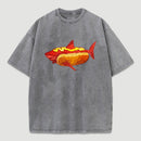 Shark Hotdog Funny Food Meme Washed T-Shirt