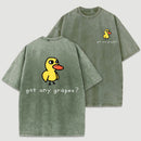Retro Vintage Eat Grapes Duck Washed T-Shirt