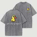 Retro Vintage Eat Grapes Duck Washed T-Shirt
