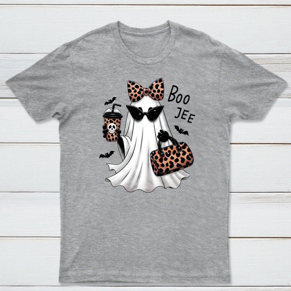 Boo-Jee Leopard Ghost Funny Fall Halloween T-Shirt