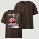 Soldier Silhouette USA Flag Patriotic T-Shirt